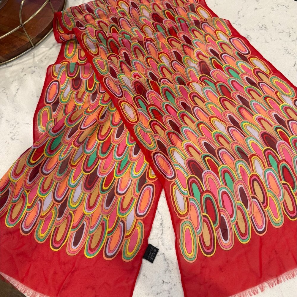 Silk Missoni scarf with fringe